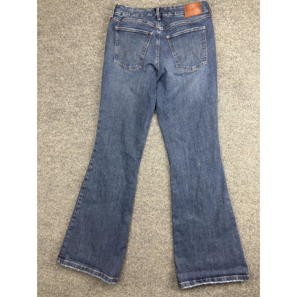Wrangler Jeans Womens 31x34 Blue Bespoke Flare Stretch Denim Mid Rise Leg - Picture 7 of 9